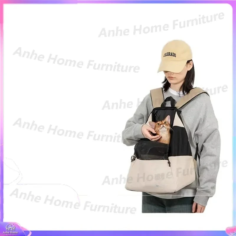 Pet Carrier Backpack Breathable Nylon Dog Cat Shoulder Bag Portable Travel Chest Pack Small Puppy Kitten Air Ventilated Sling