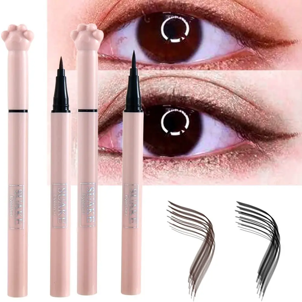 Natürliche schweiß feste wasserdichte schnelle Trocknung kein verschmieren des Make-up-Werkzeug Augen stift flüssiger Eyeliner-Stift Katzen klauens tift