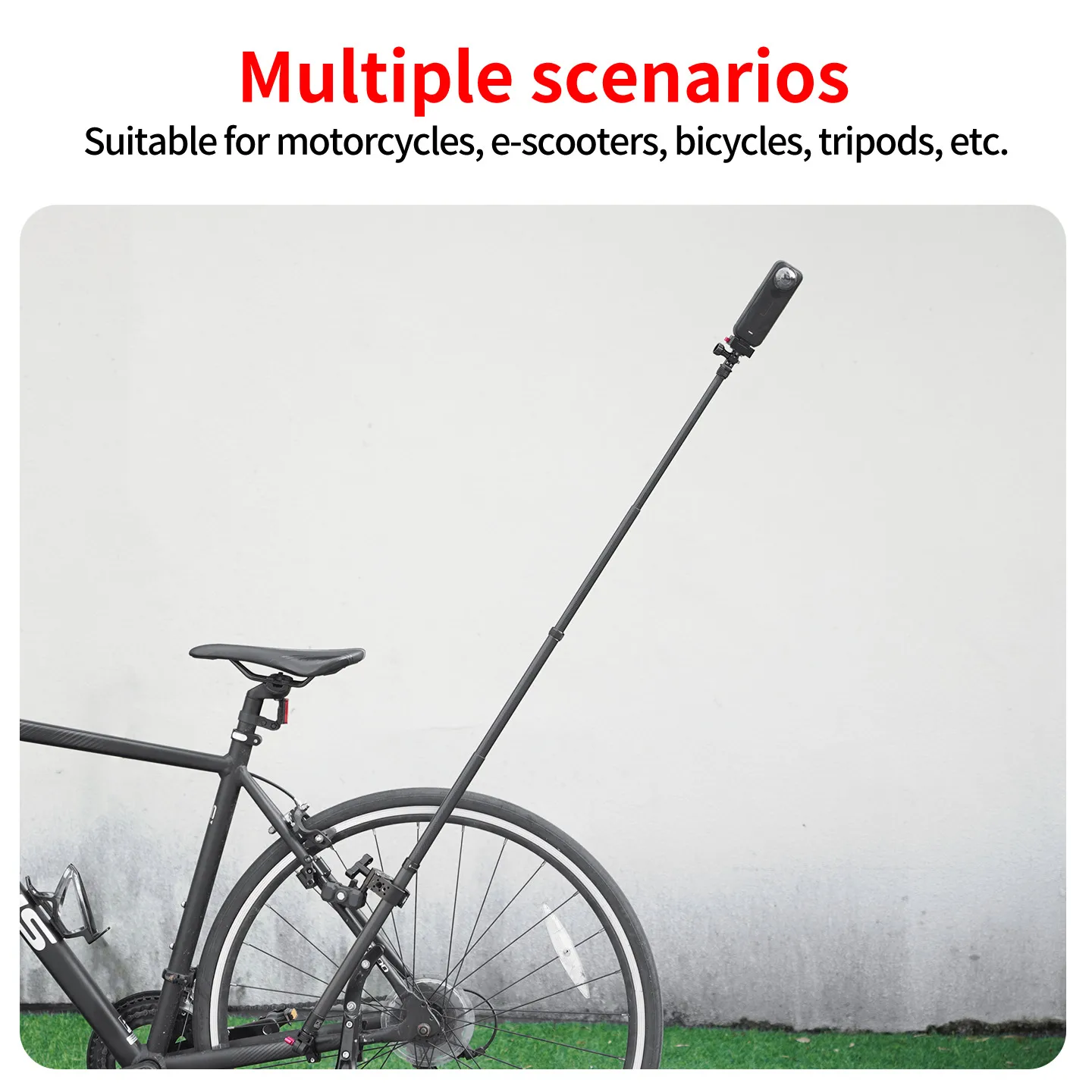 Ultraleichter 5-teiliger Teleskop-Selfie-Stick für Insta360 X6 X5 Smartphone, Unsichtbar 360 ° Stativ für Radfahren, Vlogging, Skifahren, Filmen – Detail 16