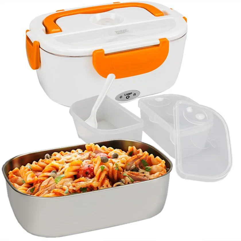 Hot selling stainless  double layer food heater car and  use  lunch  with handbag