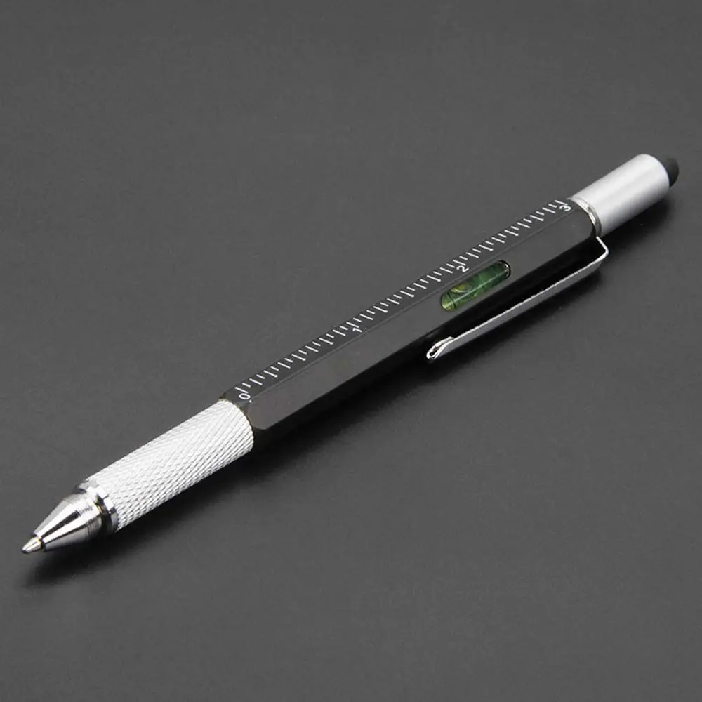 

DIY 6 in 1 Gadget With Scale Pen Tool Capaciative pen Replacement refill Ballpoint Pen Flat-blade Screwdriver Cross Screwdriver