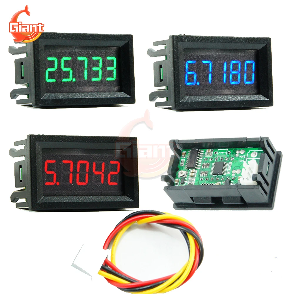 Digital Voltmeter Ammeter 3 Wire DC 0-33.000V 5-Digits Bit High Precision Voltage Current Meter Tester Detector Red/Blue/Green