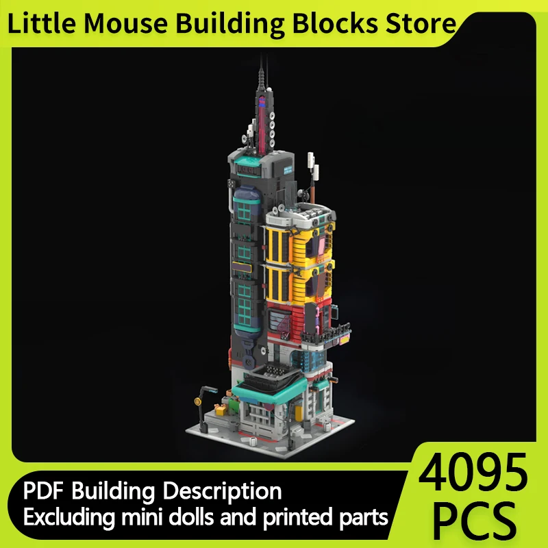 

Модель City Street View MOC, строительные кирпичи, высокотехнологичные модульные технологии виртуального города, подарки, праздник, сборка, детские игрушки, костюм