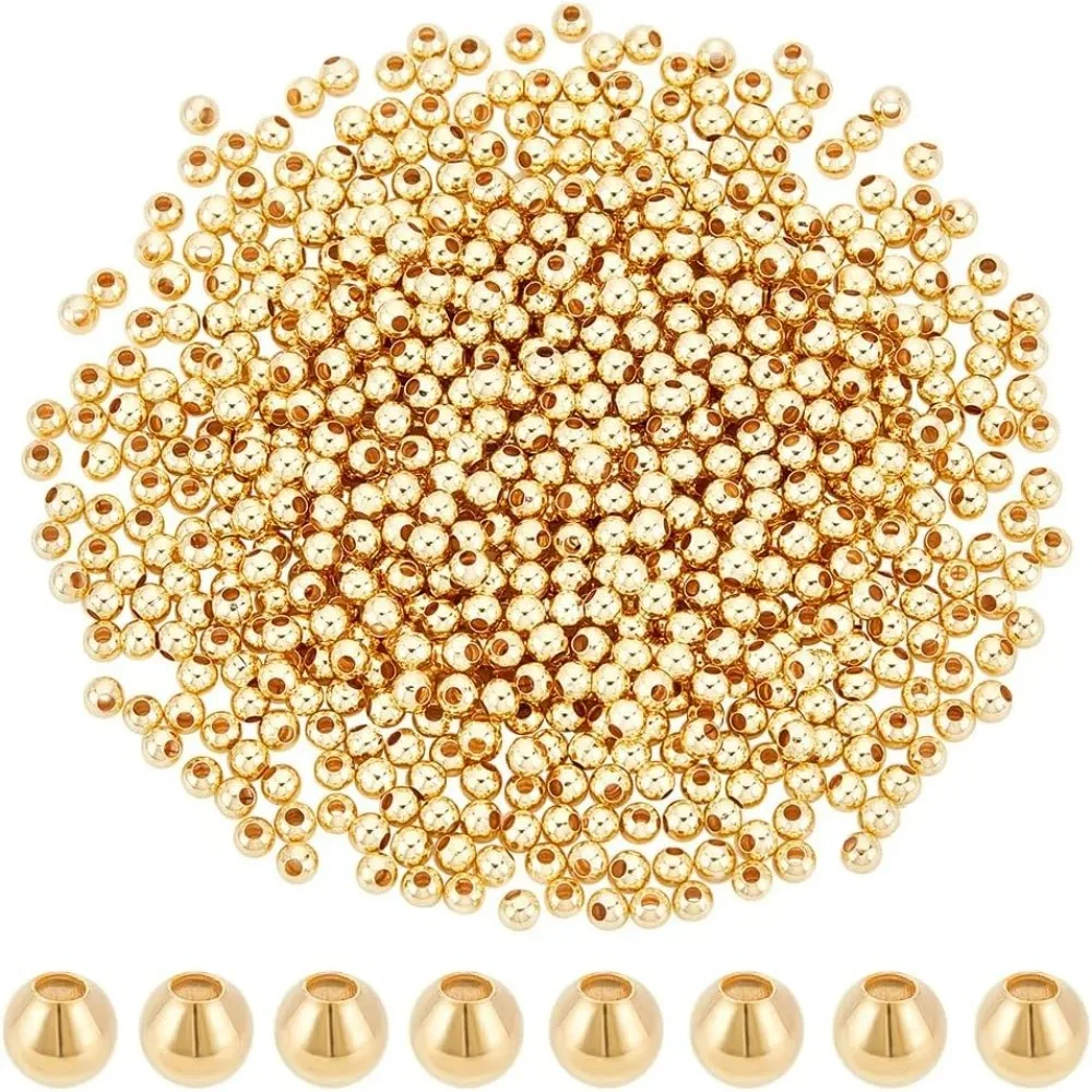 

600 шт., бусины 3 мм, бусины для изготовления браслетов, бесшовные, гладкие, долговечные, набор для изготовления металлической латуни на талии