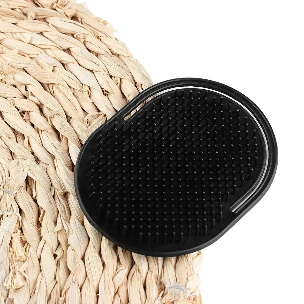 1 PCS Small Round Shampoo Comb Pocket Men Beard Mustache Palm Scalp Massage Black Hair Care Travel Portable Brush Styling Tools