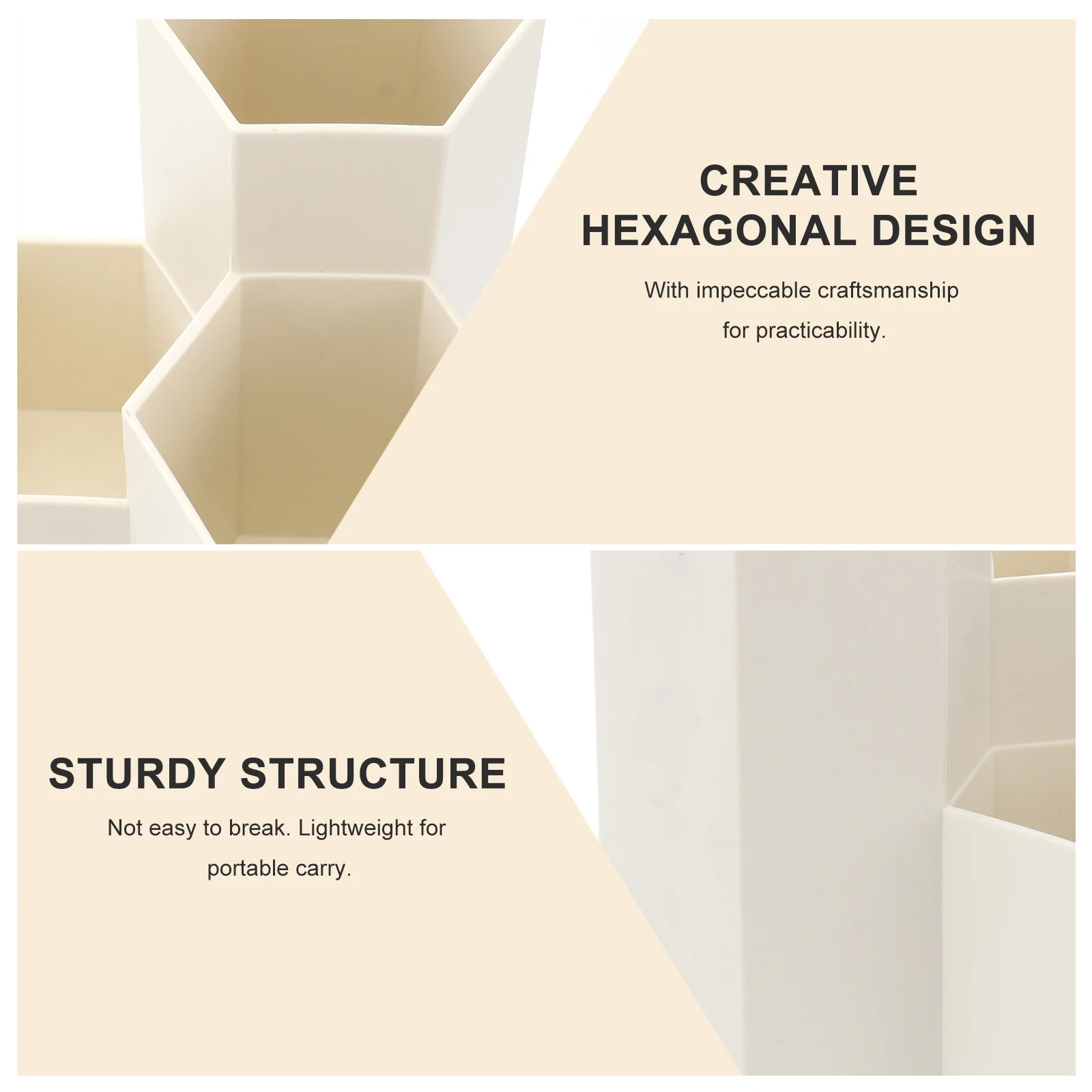 

Desktop Storage Hexagonal Pen Holder Plastic Pen Holder 12x6 3cm Pencil Pot Organizer Plastic Container Lightweight