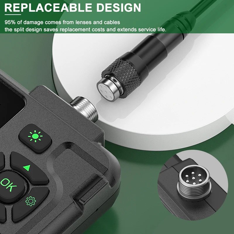 ENWOR 4.5-inch IPS Color Screen Endoscope Single&Dual Camera Waterproof Inspection Borescope Rigid Cable for Check Car 3.9mm 8mm