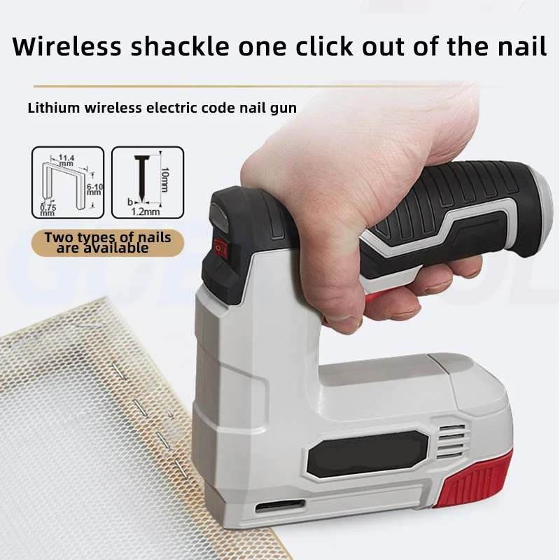 Electric Code Nail Gun Rechargeable Nail Gun Household Woodworking Door Nail Gun Lithium Battery Photo Frame Gun Leather Paper