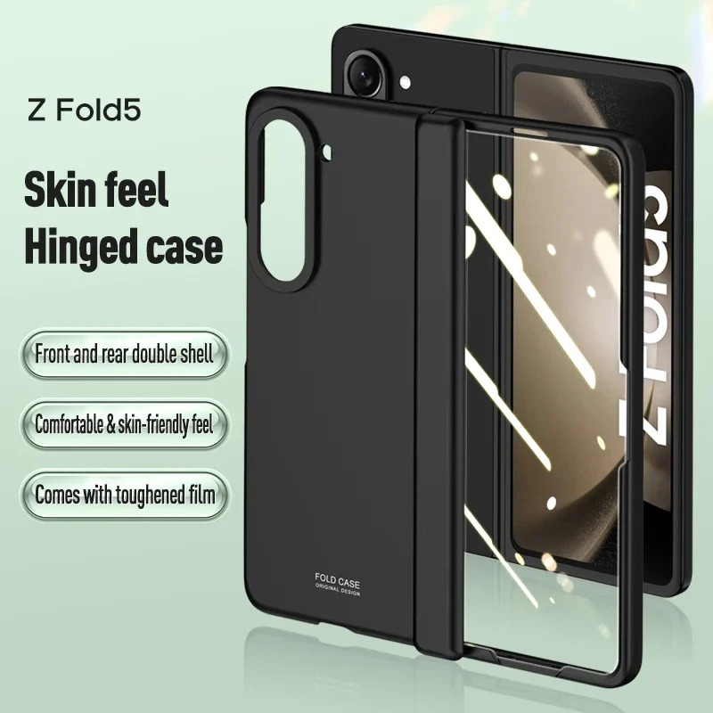 For Samsung Galaxy Z Fold 5 Case Shell Film Integrated Ultra-thin Skin Feeling Matte Folding Hinge All Inclusive Shockproof Case