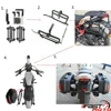 調整可能なオートバイのサドルバッグ,テールケース,ラゲッジストレージボックス,スズキGsr,sfv,sv,gsx,r600,r,600, 650, 750, 1000, 1250用マウントキット 5