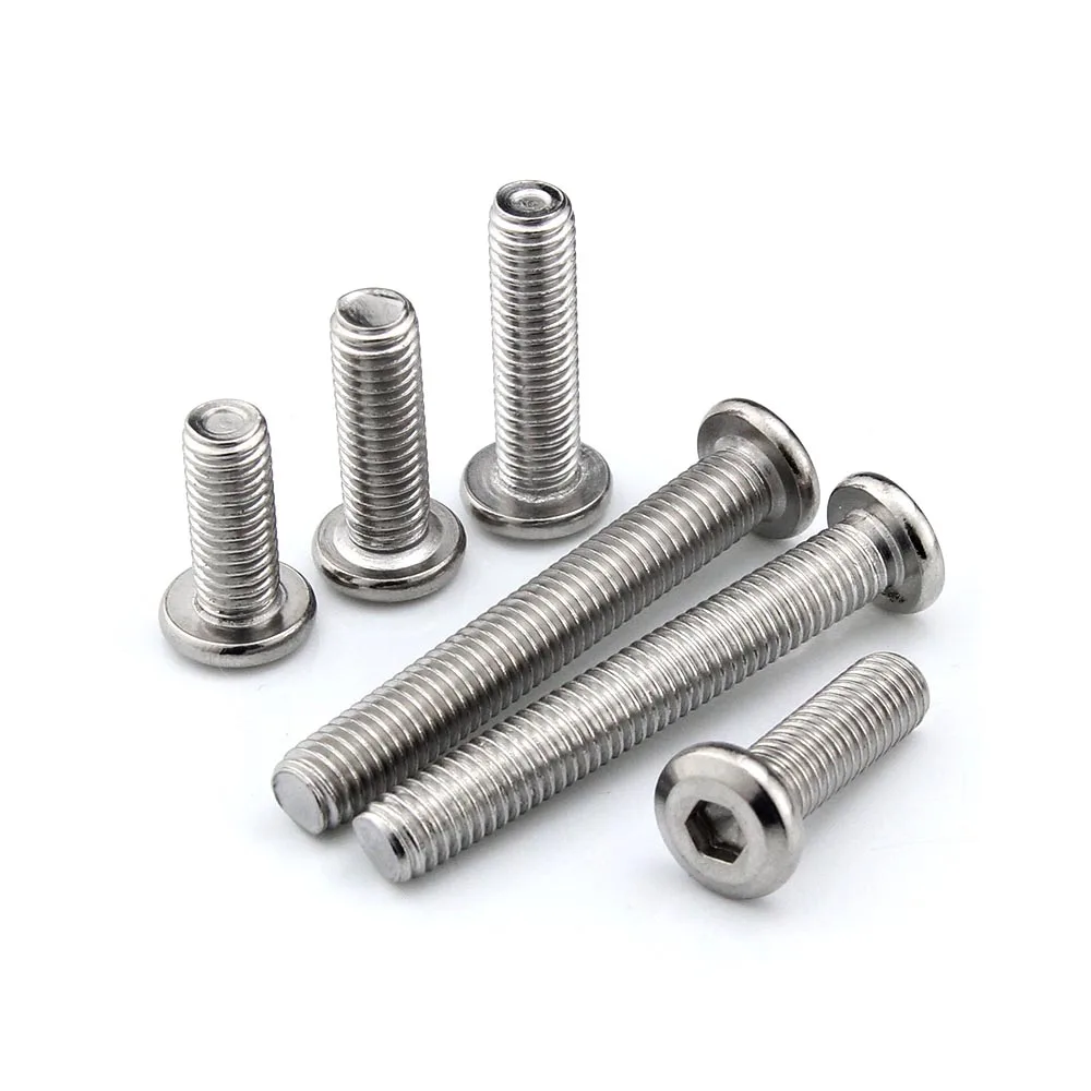 1/50x M2 M3 M4 M5 M6 M8M10 304 Stainless Steel Large Flat Hex Hexagon Socket Allen Head Furniture Rivet Screw Connect Joint Bolt