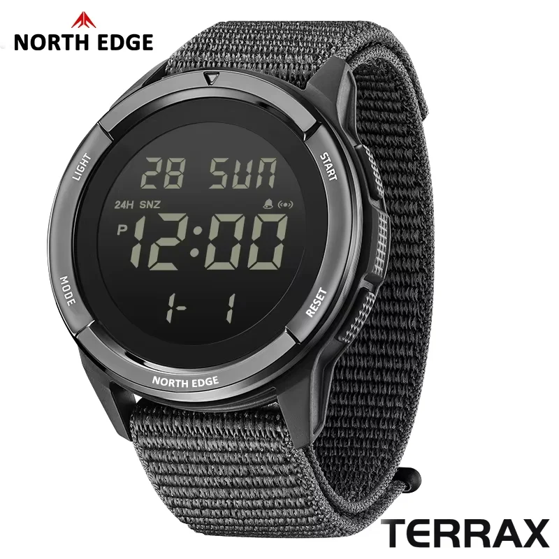 NORTH EDGE TERRAX, relojes militares digitales para hombres, deportes al aire libre, natación, cronómetro resistente al agua hasta 50M, reloj con luz de cuenta atrás para hombres