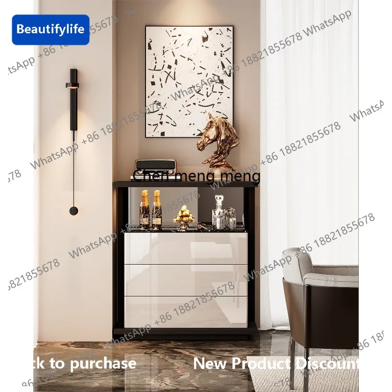 

M183 Italian side cabinet against the wall light luxury high-end storage bucket cabinet living room home storage cabinet