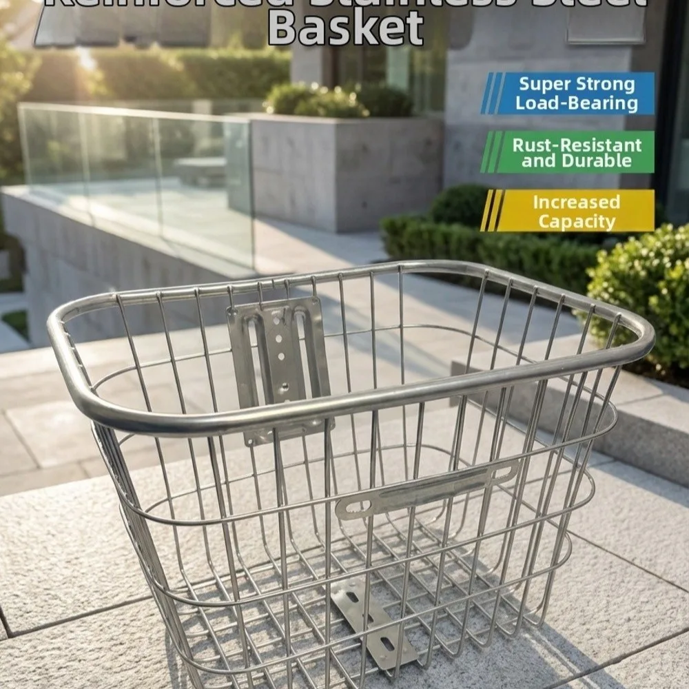 Bicycle Front/Rear Hanging Basket Mountain Bike Basket Folding Bike Rear Basket Backpack Storage Bicycle Rear Basket