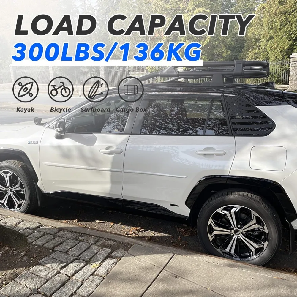 سلة حامل سقفي شديدة التحمل متوافقة مع Toyota RAV4 (2019-2025) |   سلة البضائع على السطح، قضبان إضافية لحمل الأمتعة