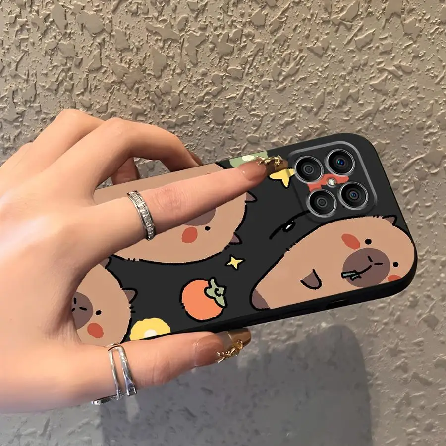 เคสสำหรับ Honor X8 X7 70 X9a X7a X9c 8X 90 Lite X9 ฝาหลังโทรศัพท์แบบนิ่ม ลายน่ารัก ตลก คาปิบารา