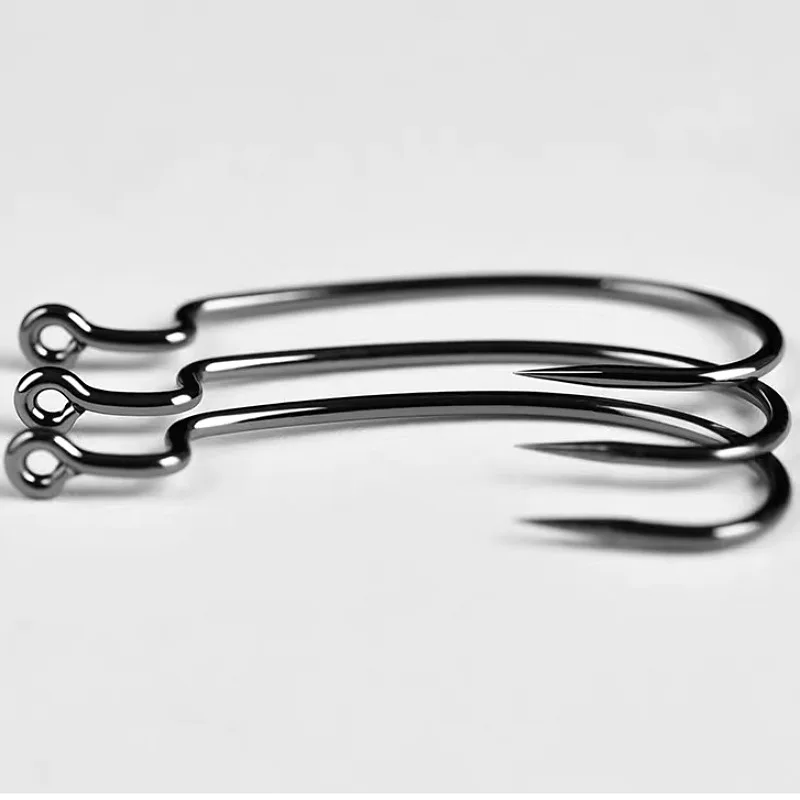 Anzuelos de pesca de acero al carbono, herramienta de aparejos con púas, señuelo suave, 50 unidades por lote