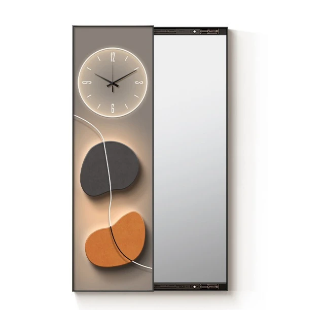 For Hidden Full Length Mirror Push Pull Wall Art Decorative Painting with Clock Invisible Entrance Hallway Furniture Space