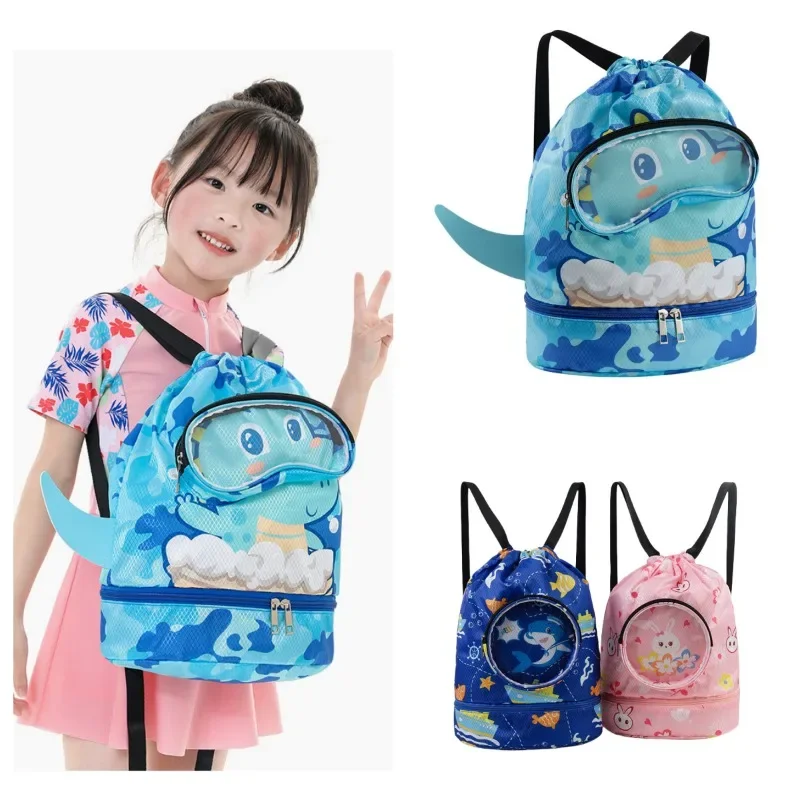 Wet and Dry Swimming Bag for Kids Children's Waterproof Swimming Bag Boys Girls Cartoon Travel Sea Pool Beach Bag Backpack