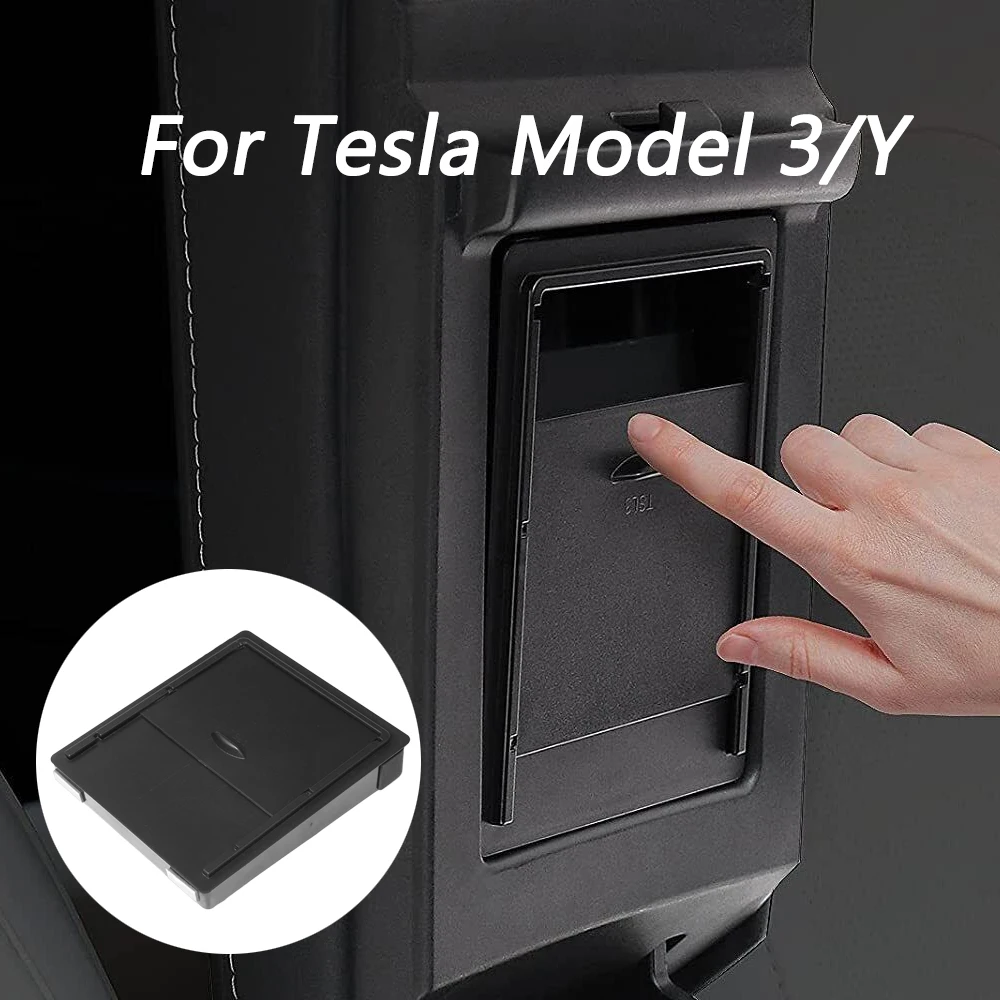 1pc For Tesla Model 3/Y ABS Car Armrest Holder Box Center Console Organizer Armrest Hidden Storage Box Accessories