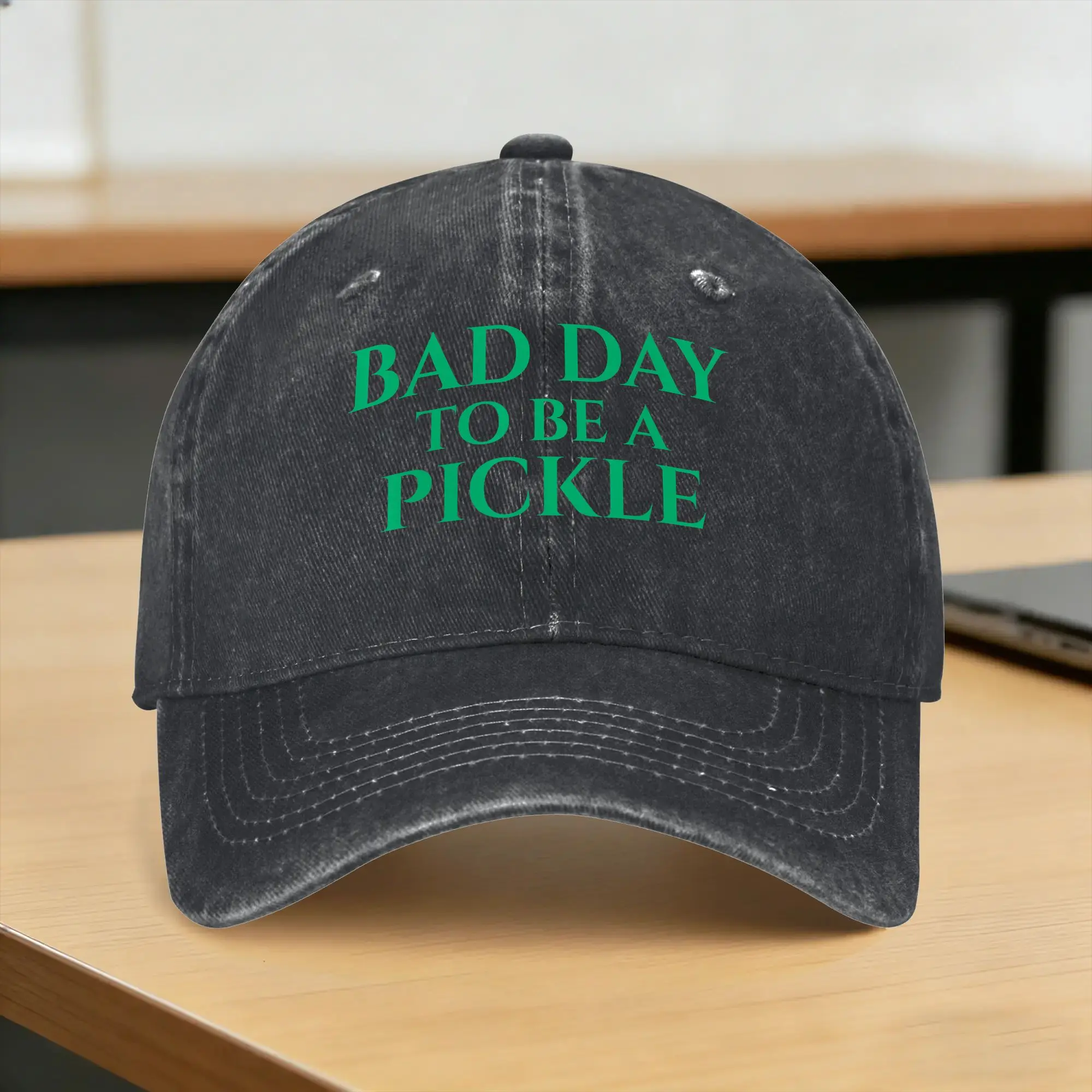 Bad Day to Be A Pickle Sun Baseball Cap  y2k Funny Unisex-Teens Washed Trucker Hat Hot Sale Print Outdoor Sport Baseball Caps