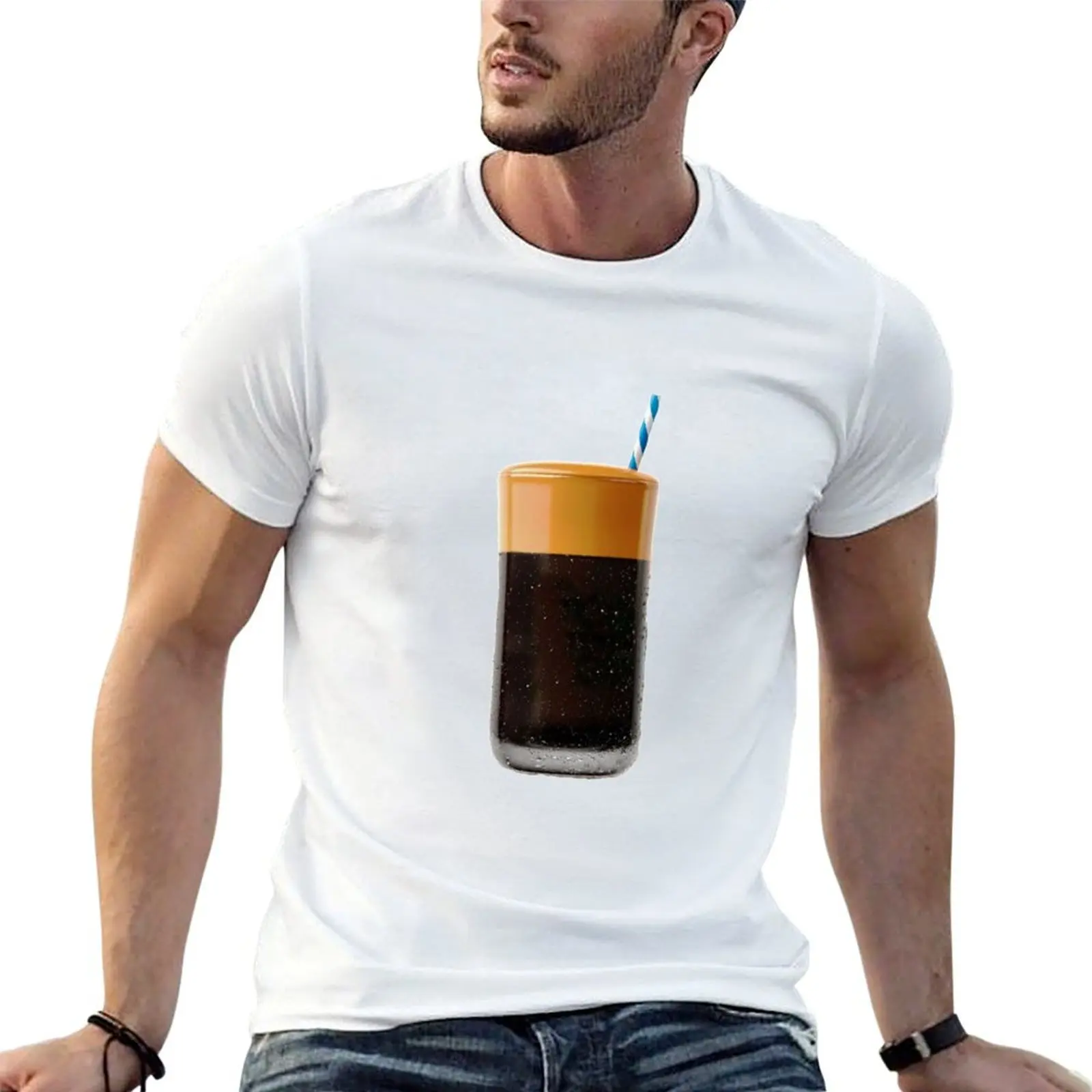 

Greek coffee thessaloniki coffee 100 t T-Shirt percent for t shirt drink Frappe designer man shirt cotton iced man