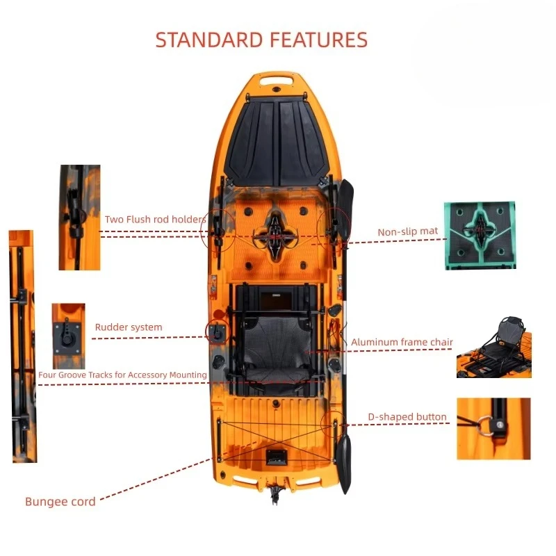 ！@Detachable Hull Fin or Gear Pedal Fishing Kayak Modular with  Live Fish Storage for Easy Transportation Capacity 280kg