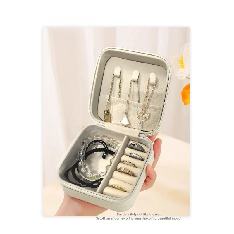 Miffy Cute Rabbit Portable Earnail Earring Jewelry Box Necklace Ring Bracelet Compact Mini Jewelry Storage Box view 6