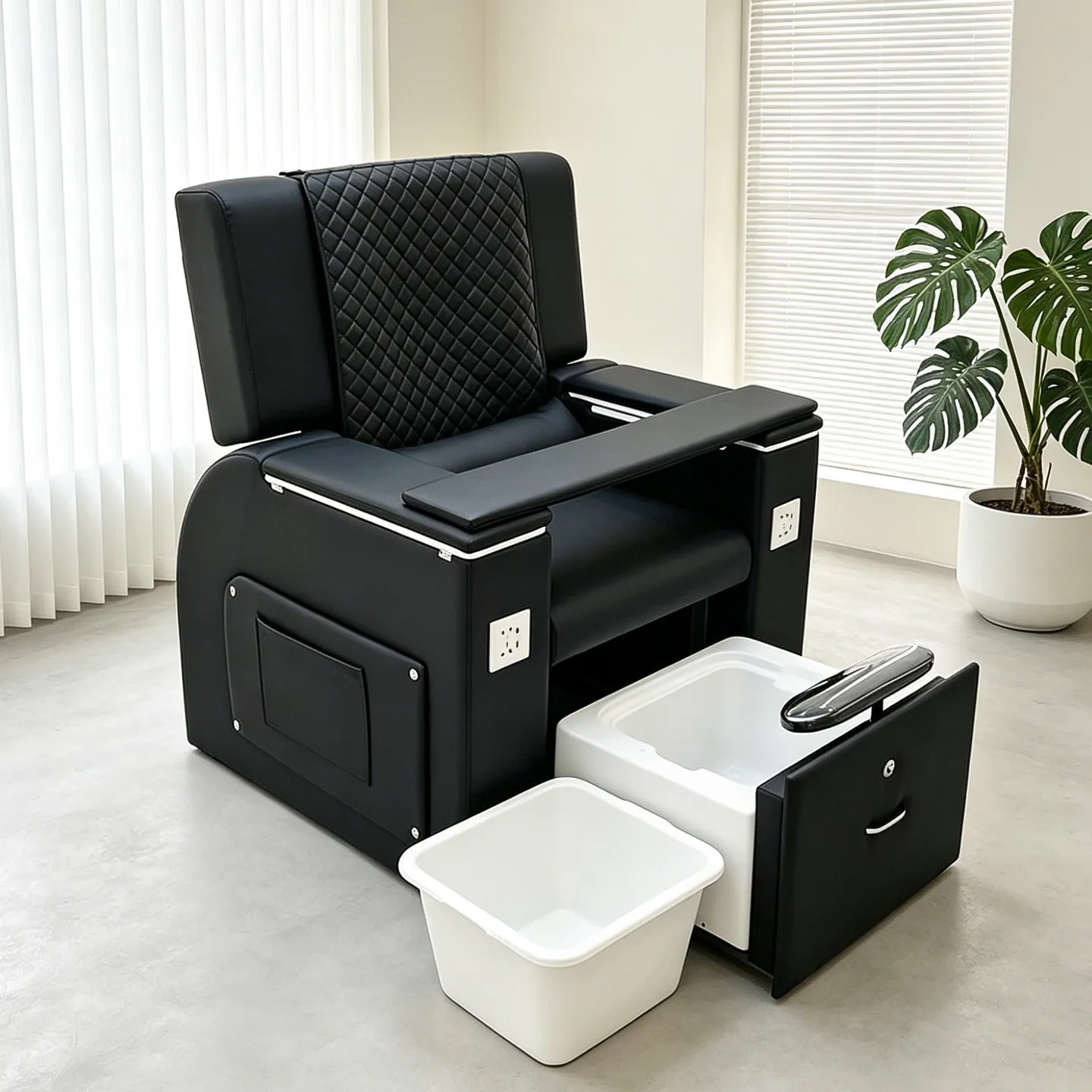 Electric Reclining Ceramic Pedicure Chair Whirlpool Function USB Port For Nail Salon Beauty Salon Tattoo Embroidery Services
