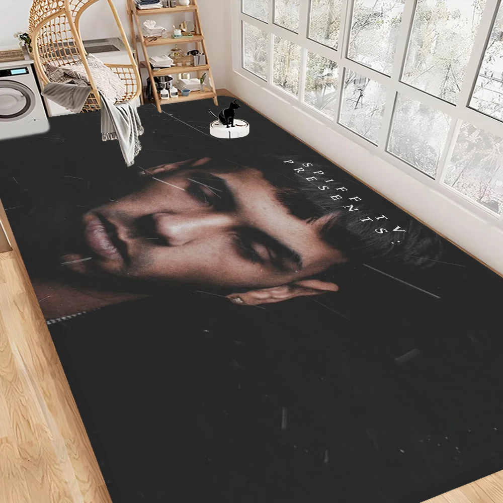 Alfombra antideslizante de rapero Anuel AA para cuarto de lavado, decoración de lavandería, balcón, sala de estar infantil, alfombras para el hogar