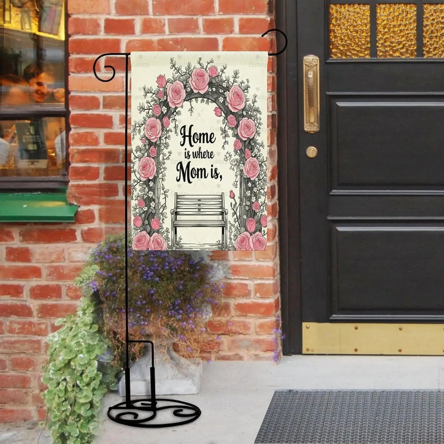 Garden Flag “Home Is Where Mom Is” Double Sided 12x18 In Small Burlap Seasonal Yard Decoration for Outside Porch AAO YYX EEZ