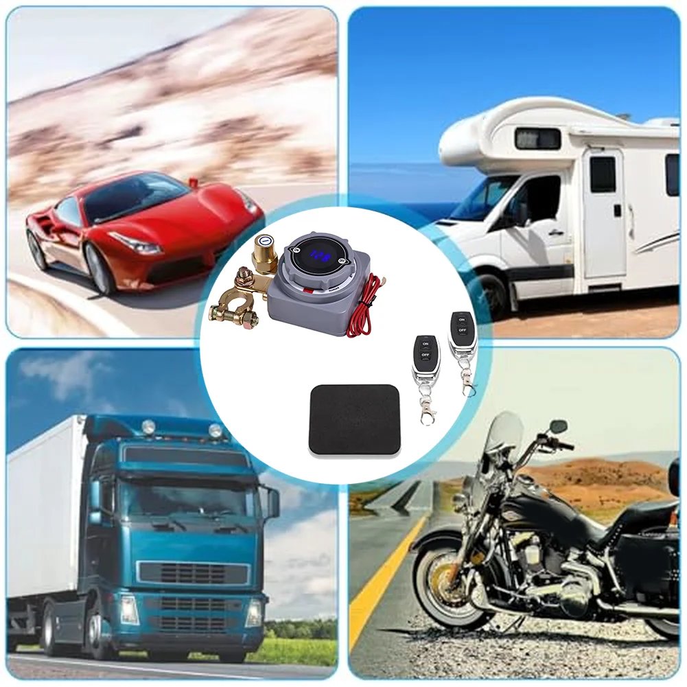 

Беспроводной выключатель массы аккумулятора с дистанционным управлением ABS 250А, аксессуары для отключения питания аккумулятора