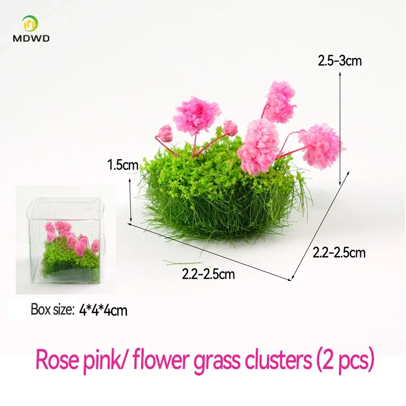 

2pcs/lot Artificial Miniature Flower Cluster for Diy Model Making/Railway Train Layout/Sandtable Landscape/Diorama Random Colors