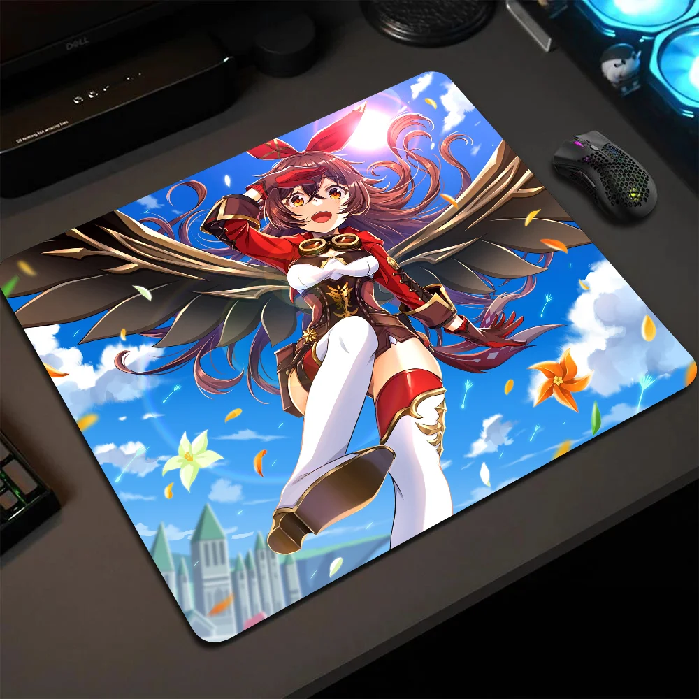 Amber Genshin Impact Mousepad Small LockEdge Mouse Pad For Gamers Computer Desk Pad Rectangular Anti-slip Rubber