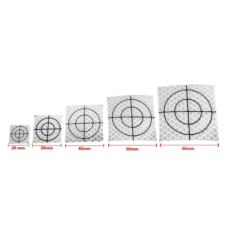 100pcs Size 60x60mm20/30/40/50mm Reflector Sheet For Total Station Survey Geography White Target Sheet Reflective Sticker