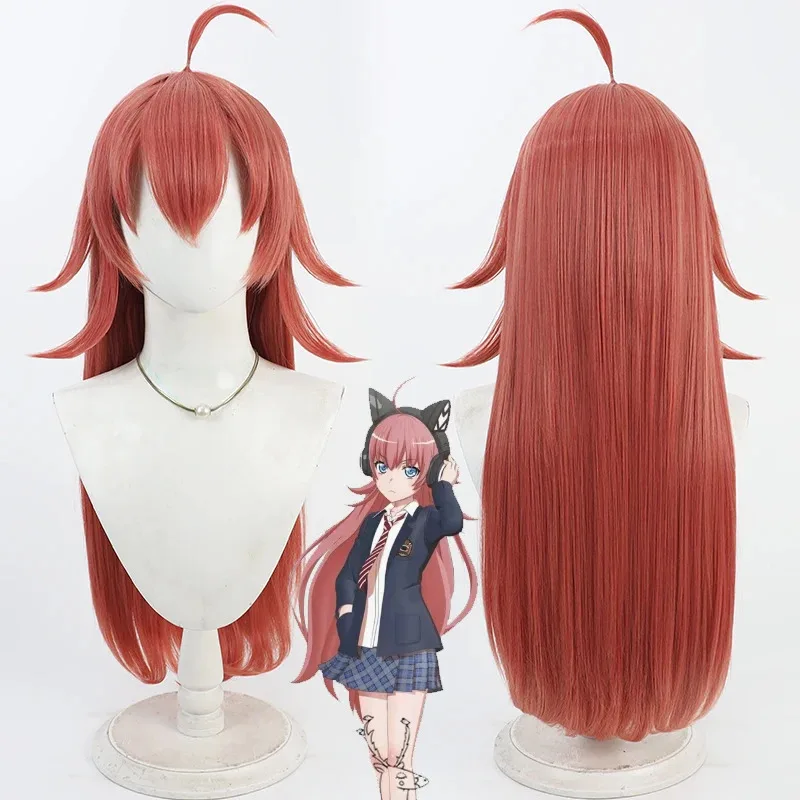 2025 22 BanG Dream! 80cm Long Straight Orange Red Wig Synthetic Hair Heat Resistant Tamade Chiyu Cosplay Wigs