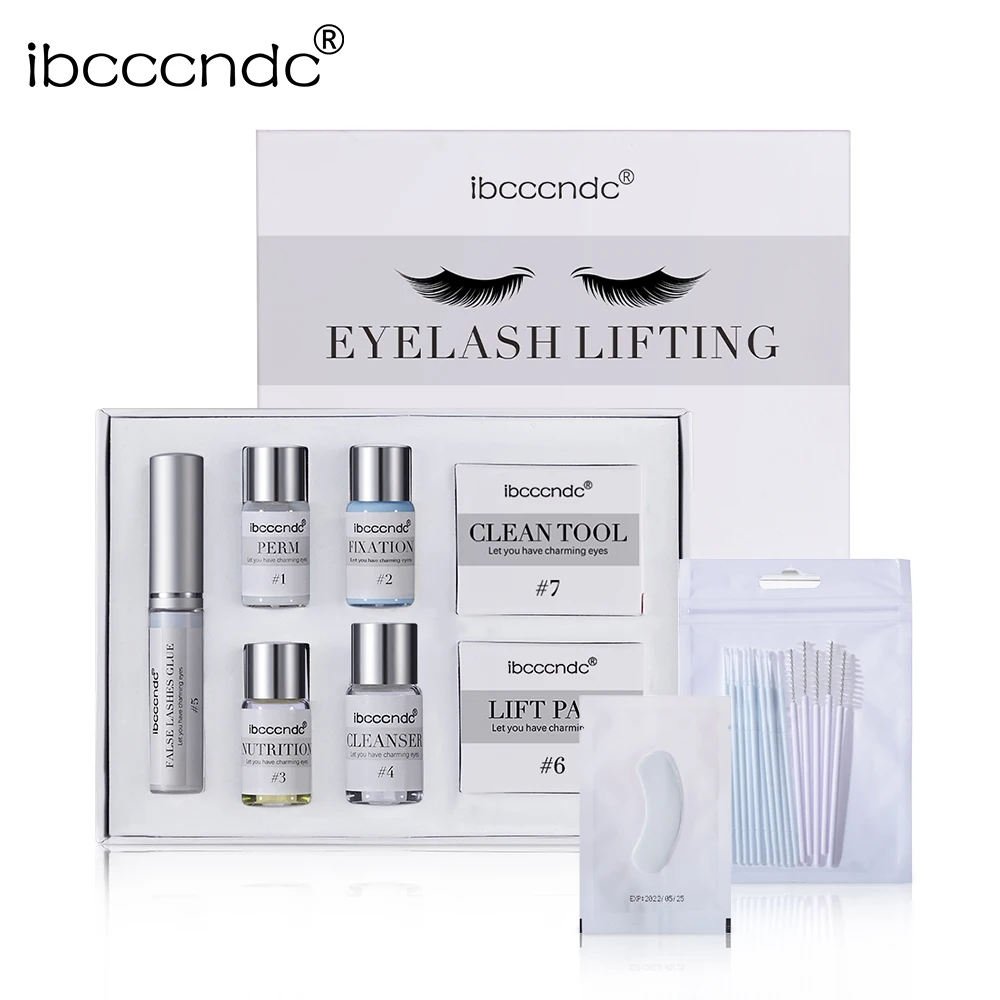 Profissional cílios Perming Kit com hastes, Lash Lifting Tools, cola semi-permanente, uso doméstico