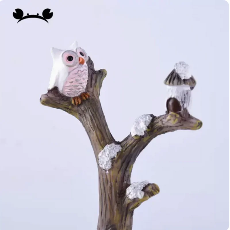 5pcs Miniature Resin Zoo Animal Figurines Set - Rabbit Panda Owl Dolphin Frog - Outdoor Scenery Dolls Dog Puppy Craft Toy Gift