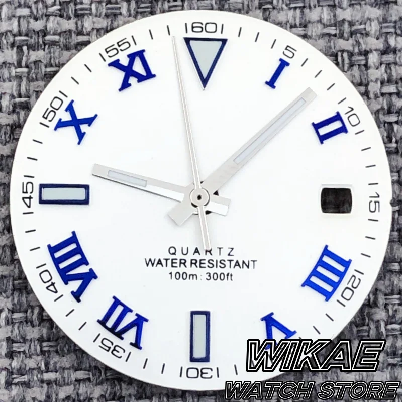 29 مللي متر DJ نمط أمة الله ساعة الطلب أسود أبيض أزرق رمادي ساعة الوجه الأخضر مضيئة صالح روندا 515 كوارتز ساعة يد تعمل بالحركة اكسسوارات