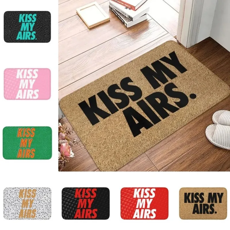 Kiss My Airs Entrance Door Mat Non-Slip Home Decoration Bedroom Bathroom Floor Carpet Living Room Kitchen Rugs Welcome Doormats