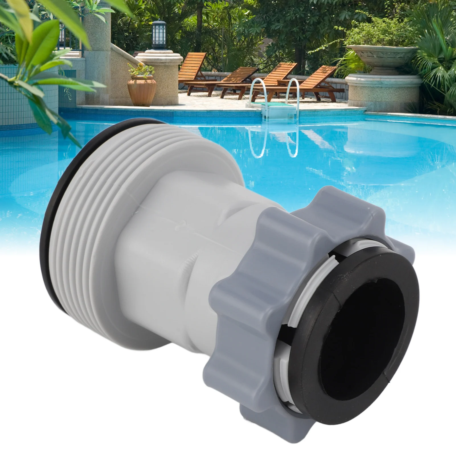 

Hose Conversion Adapter For Intex 10722 Pool Hose Adapter Replacement Parts 2.4in Threaded Interface Outer Diameter