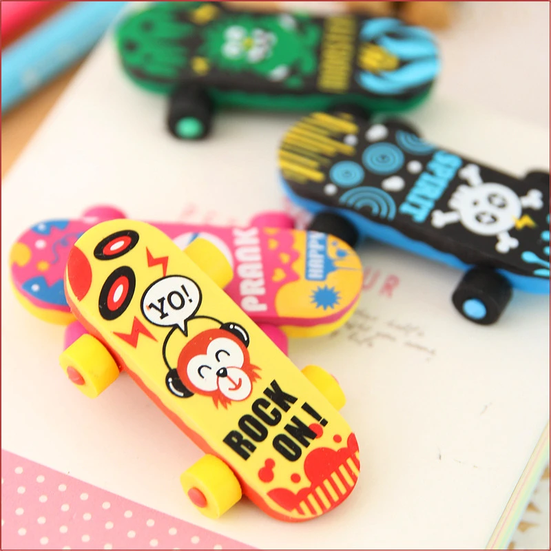 Imagem -05 - Criativo Cartoon Scooter Eraser Lápis Bonito Eraser para Estudante Papelaria Material Escolar 12 Pcs