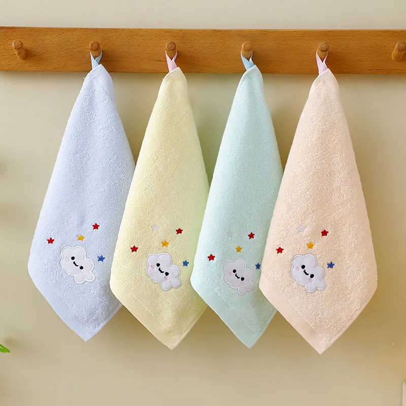 1pcs Pure Cotton Children's Face Towel Soft and Absorbent Towel for Infants and Young Children's Face Washing Bathroom Supplies