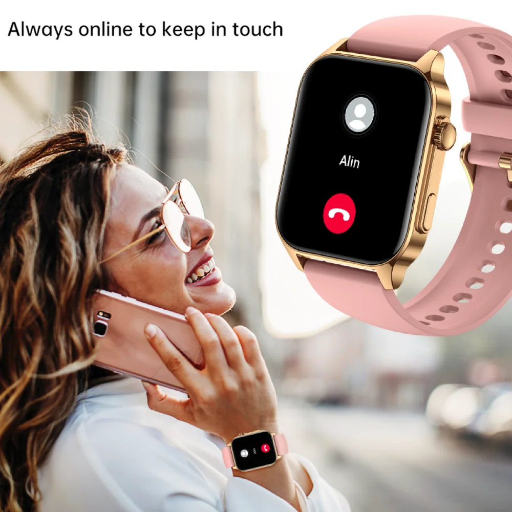 Sport Fitness uomo donna Smart Watch 1.91 "schermo HD Blue Tooth chiamata frequenza cardiaca ossigeno nel sangue musica impermeabile riproduci Smartwatch