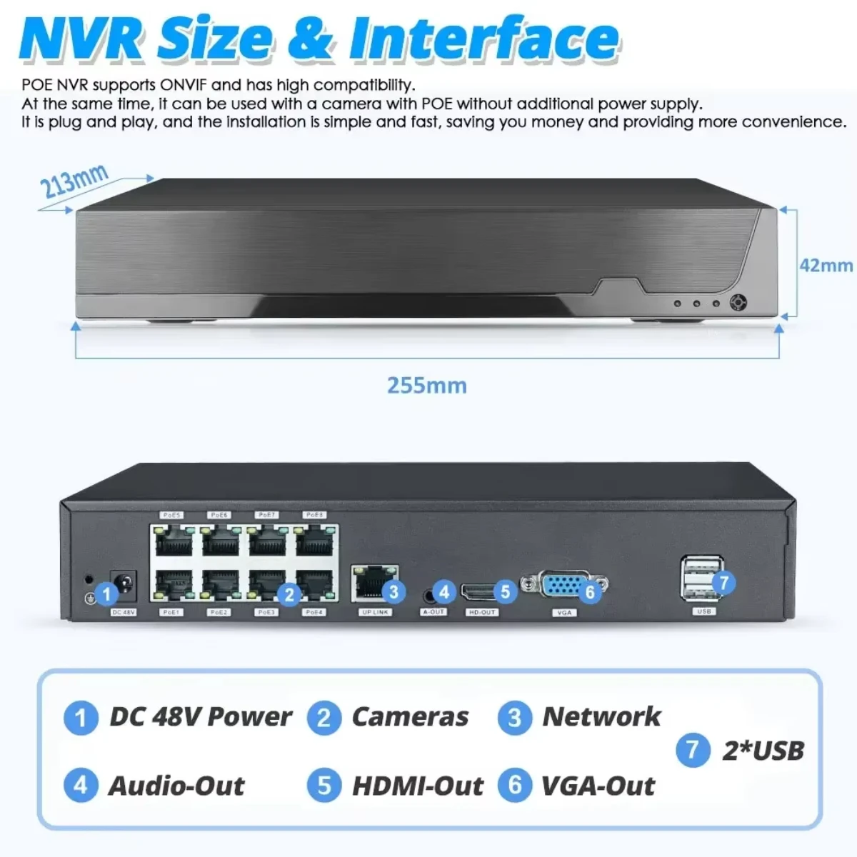 H.265 8CH 4K 8MP POE NVR مسجل فيديو تويا الحياة الذكية كاميرا IP نظام الدائرة التلفزيونية المغلقة شبكة P2P تسجيل الفيديو كاميرا مراقبة POE #5