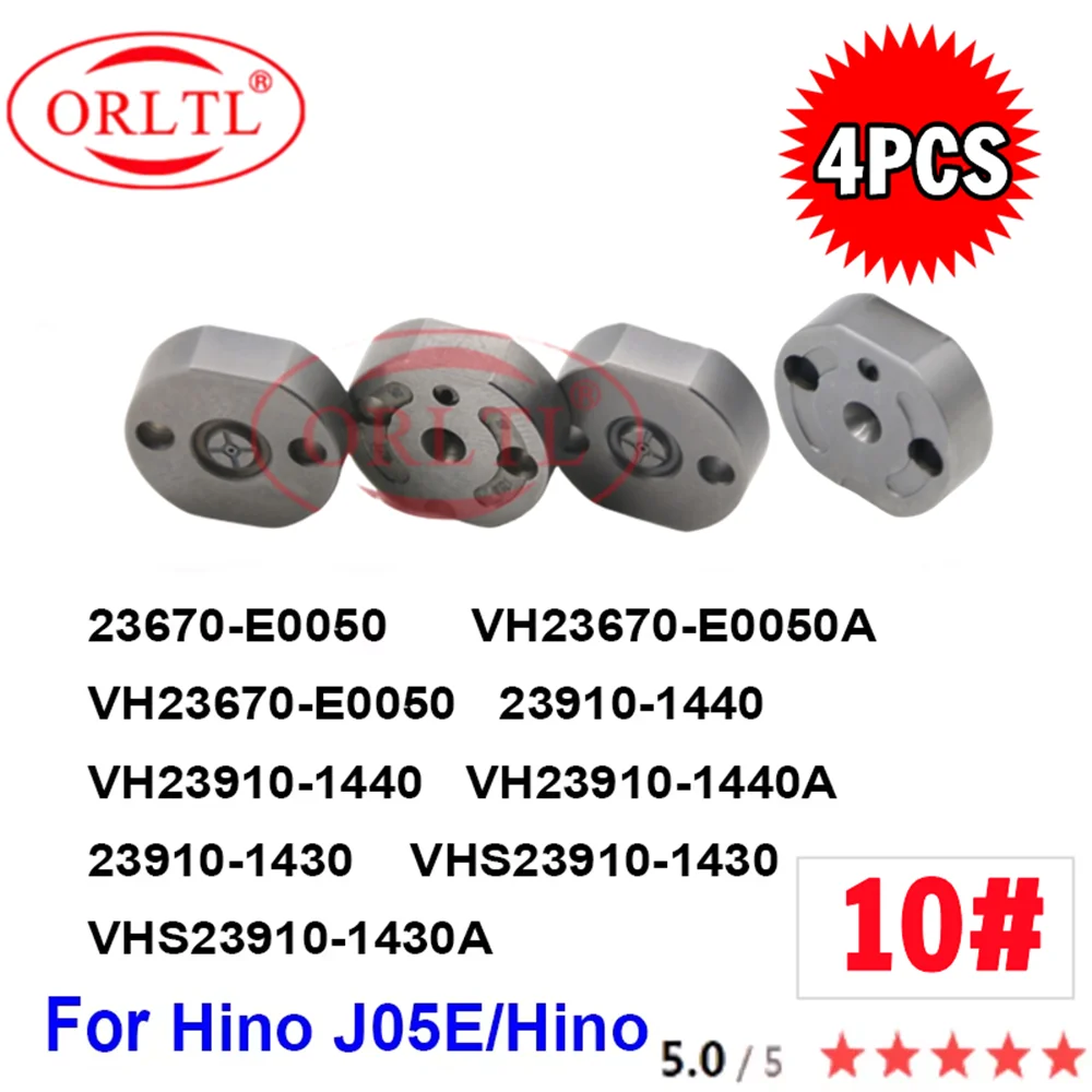 

4 шт. 095000-6353 Пластина дизельного клапана 10 # Для Hino J05E 23670-E0050 VH23670-E0050A VH23670-E0050 23910-1440 VH23910-1440