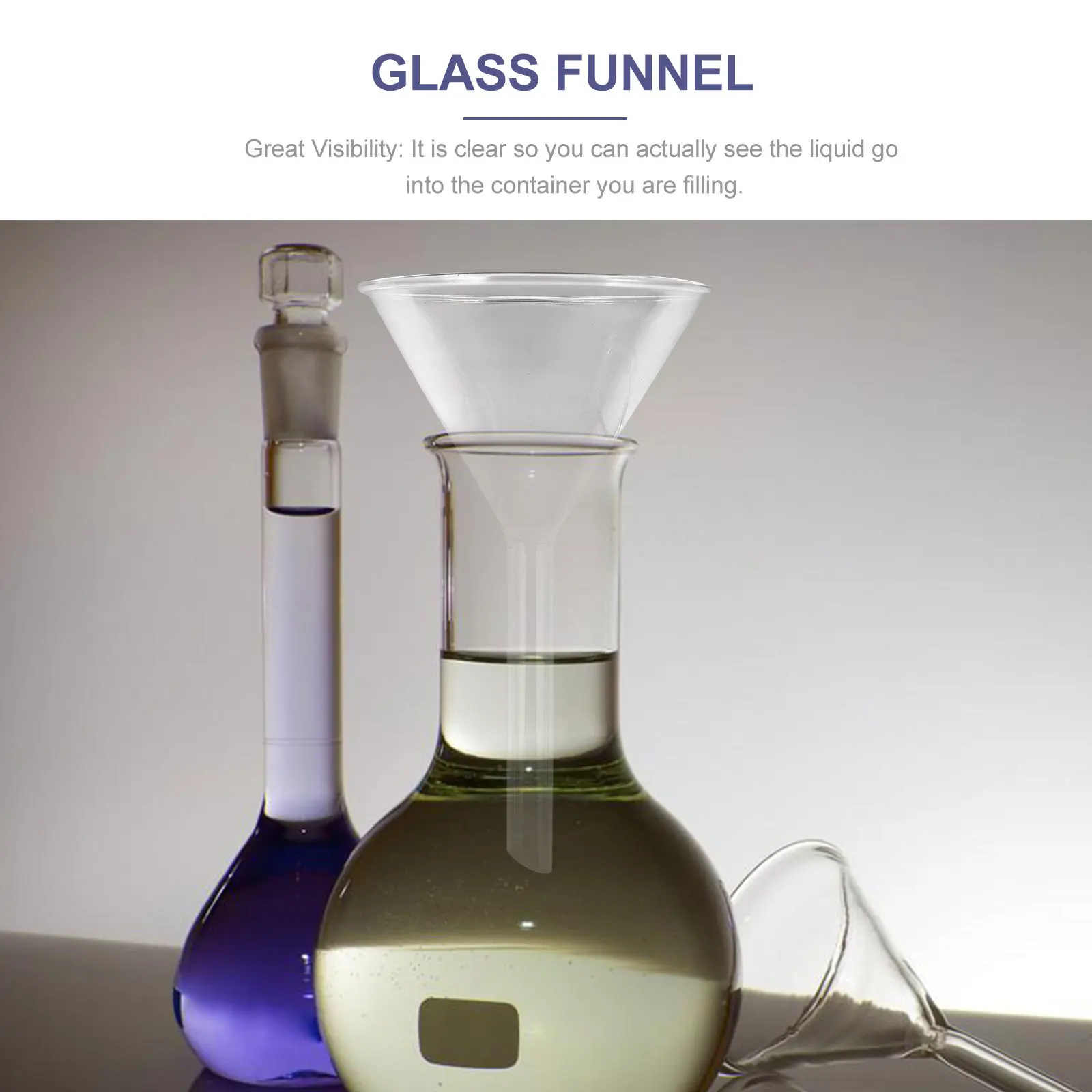 

5 Pcs Smooth Surface Funnel Bottle for Liquid Transfer Filling Analytical Laboratory Funnels Mini Clear Glassware Transparent
