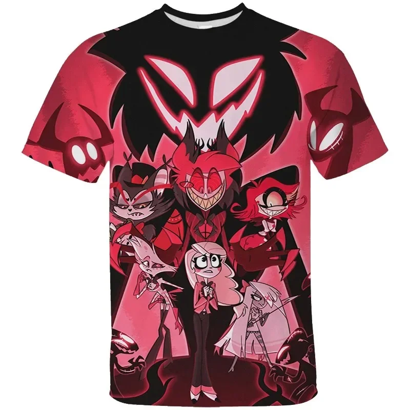 Children's Tshirts Hazbin Hotel 3D Prited Summer Short Sleeve T-shirt For Men And Kids Hot Fashion Streetwear Adult Kid Clothing