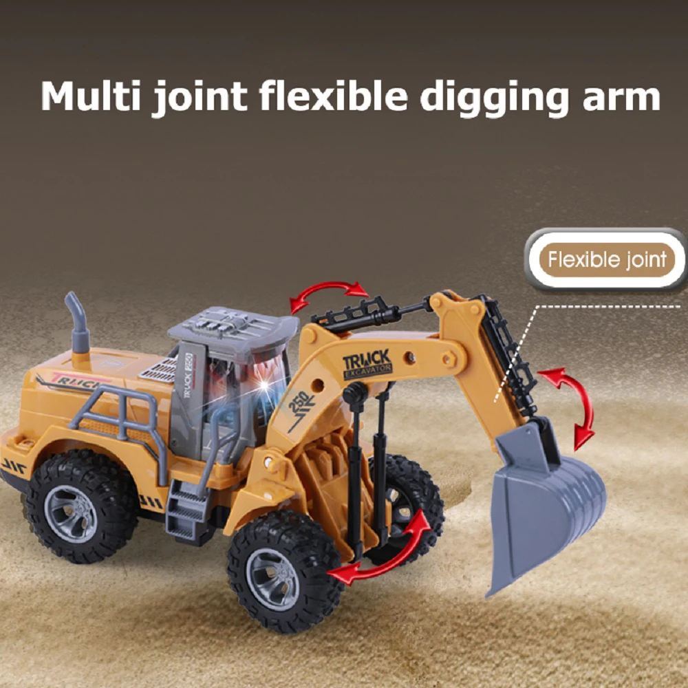 Remote Control Engineering Vehicle Charging Simulation Excavator Soil Drilling Machine Boy Electric Set Toy