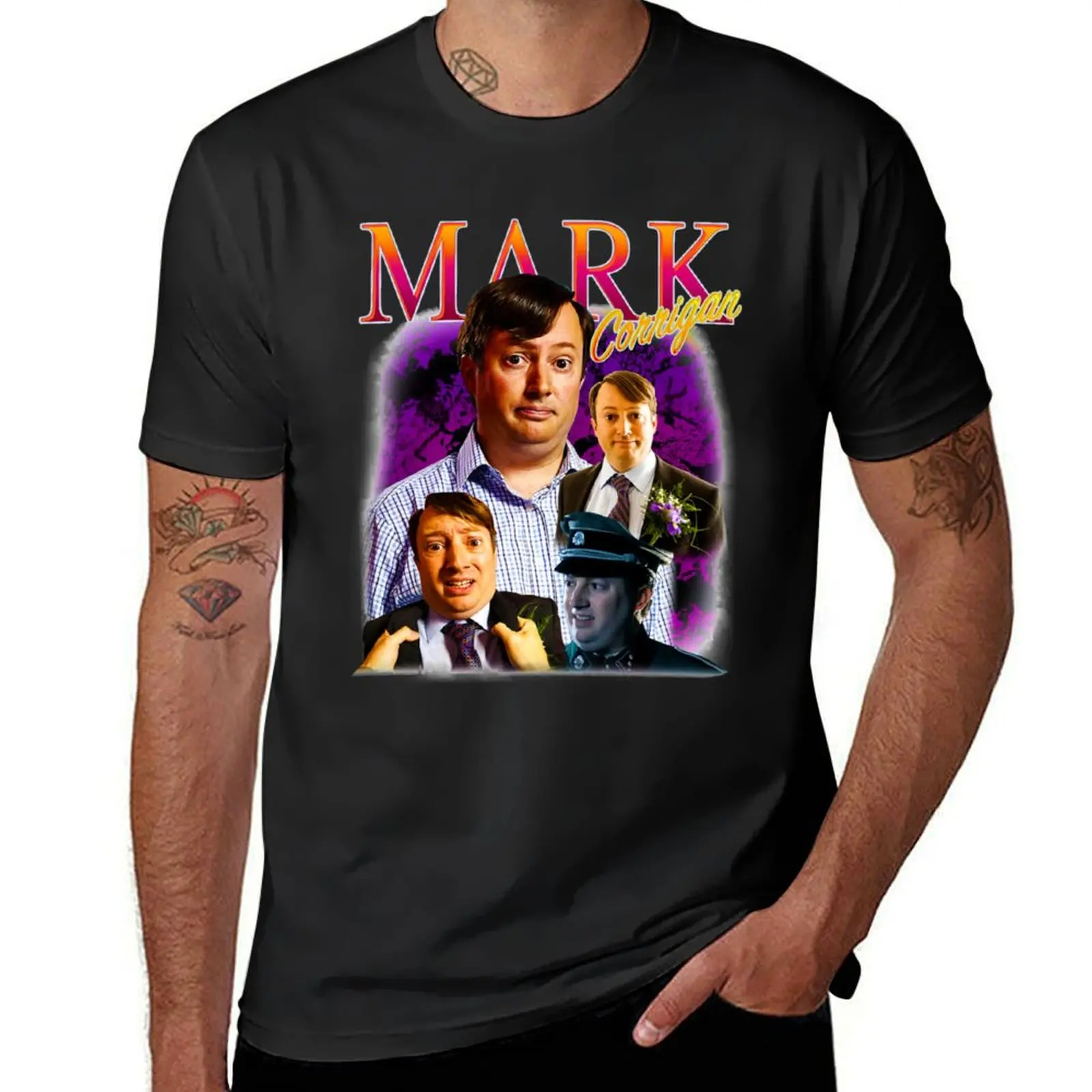 Mark-Corrigan-From-Peep-Show-Homage T-Shirt cute tops vintage clothes blanks plain black t shirts men